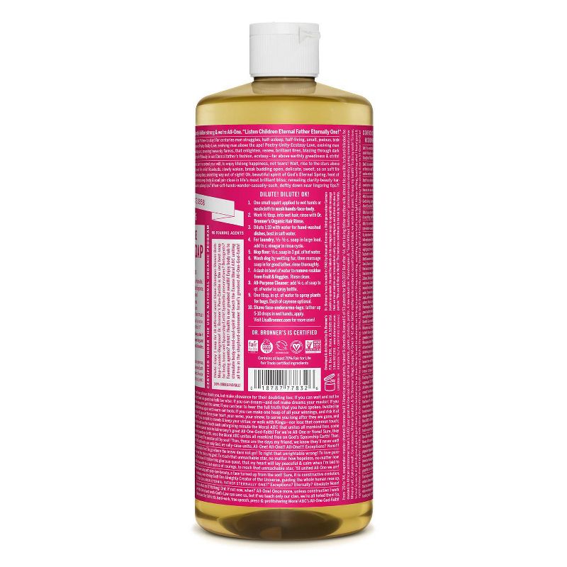 Dr. Bronner's 18-In-1 Hemp Pure-Castile Soap - Rose - 32 fl oz
