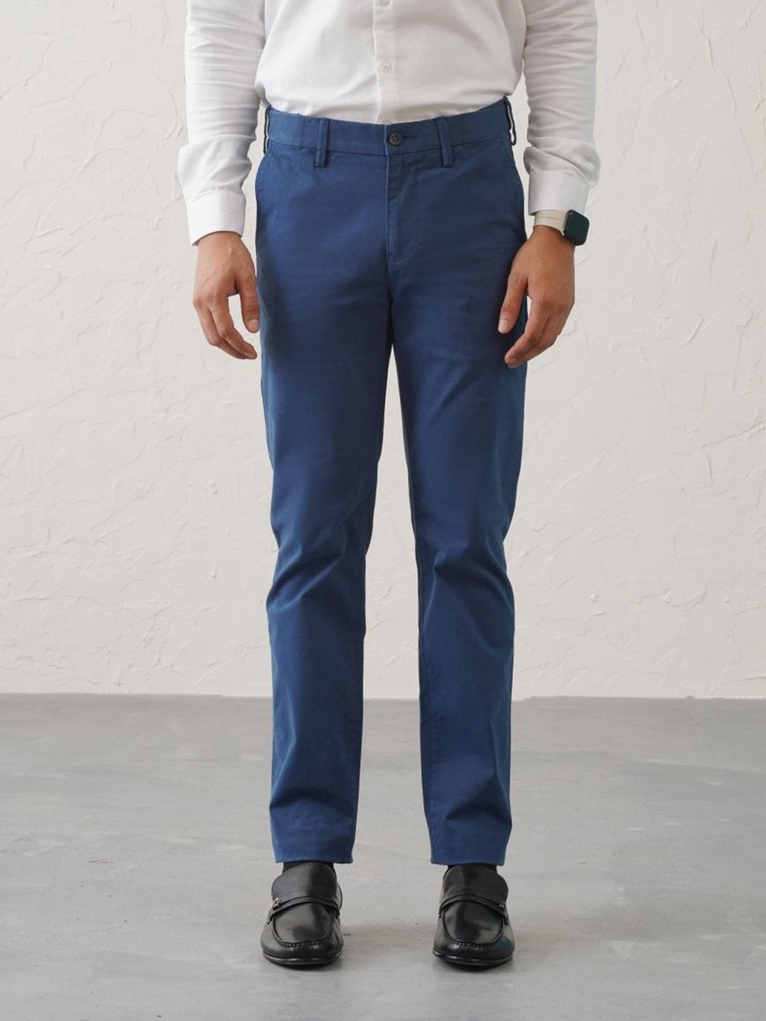 MinusOne Dark Blue Regular Fit Chinos