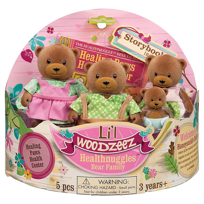 Li'l Woodzeez Miniature Animal Figurine Set - Healthnuggle Bear Family