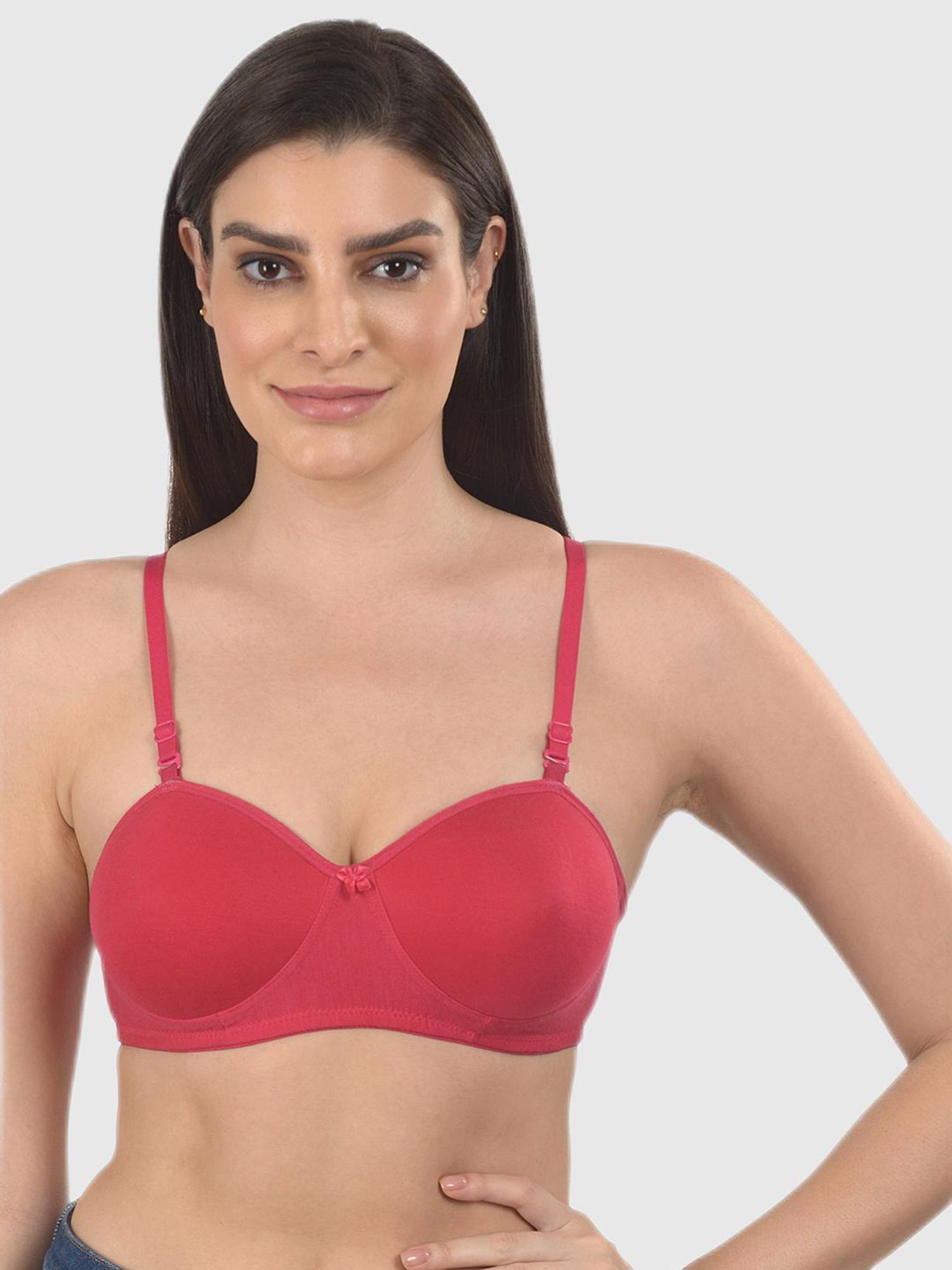 mod & shy Red Solid Lightly Padded Bra