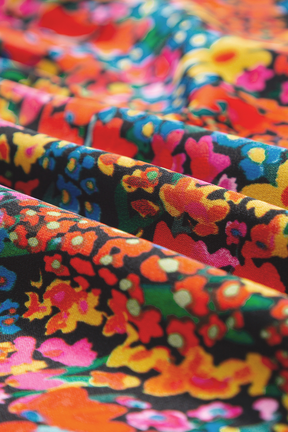 Multicolor Boho Floral Print Ruffle Sleeveless Blouse