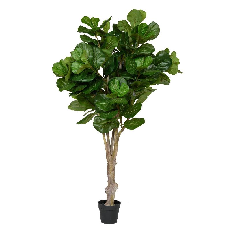Extra Large Ficus Lyrata Indoor/Outdoor Artificial Plant with Pot Green - Pottery Pots