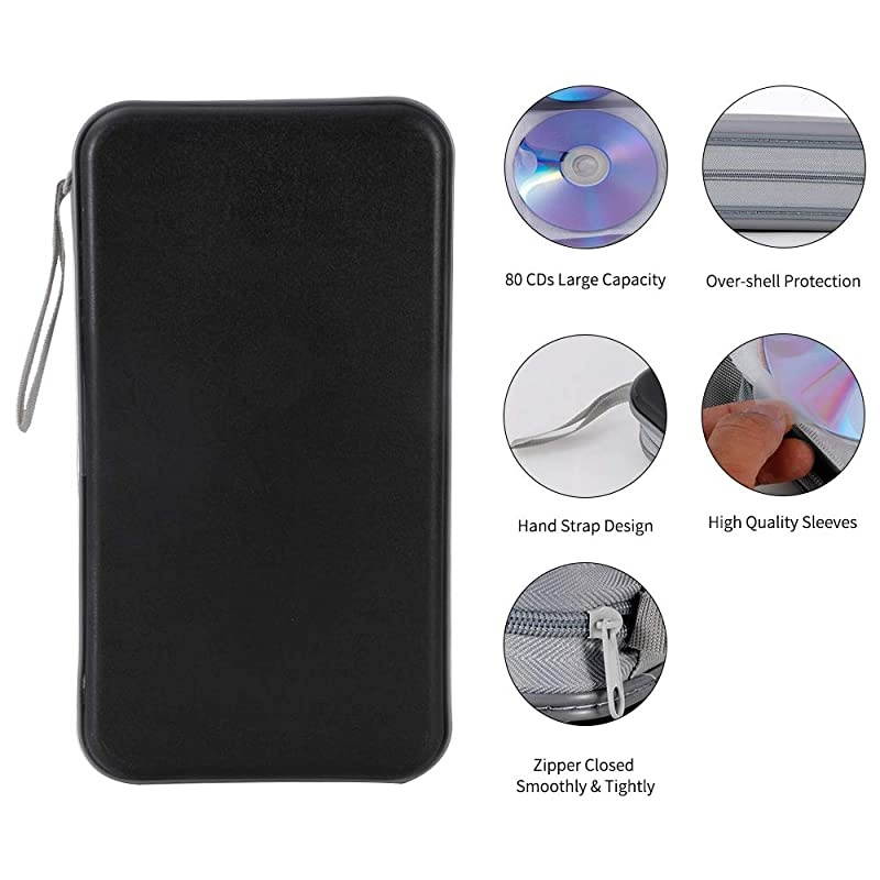 80 Capacity CDDVD Case Wallet Heavy Duty DVD Disc VCD Storage Holder Booklet Bag Cases Binder Album Dark Blue