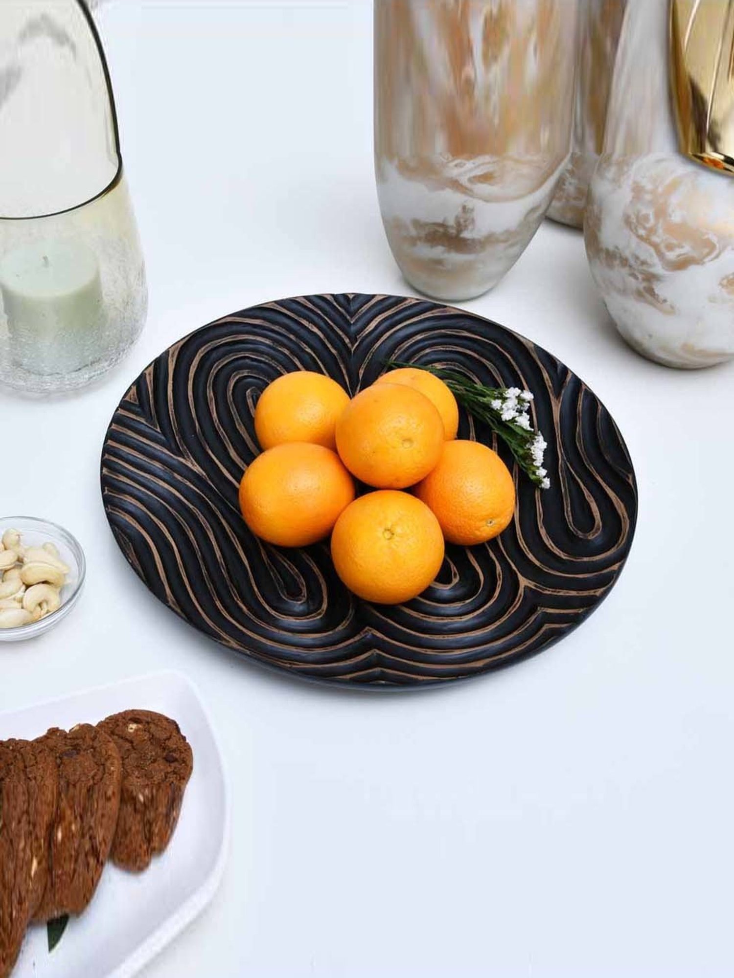 Fabindia Chitra Red Ceramic Large Oval Platter