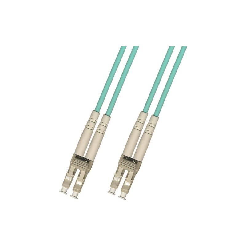 Meter 10Gb OM3 Multimode Duplex Fiber Optic Cable 50125 LC to LC Aqua