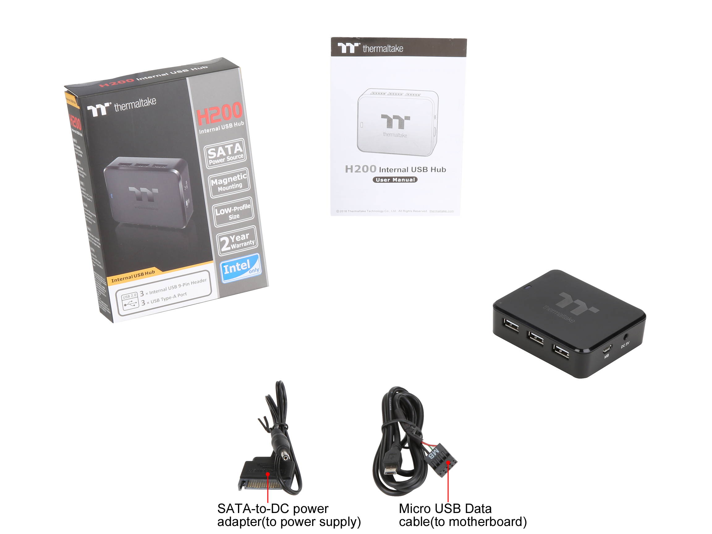 Thermaltake H200 Internal USB Hub PS-ACC-IU2H00R-1 Black