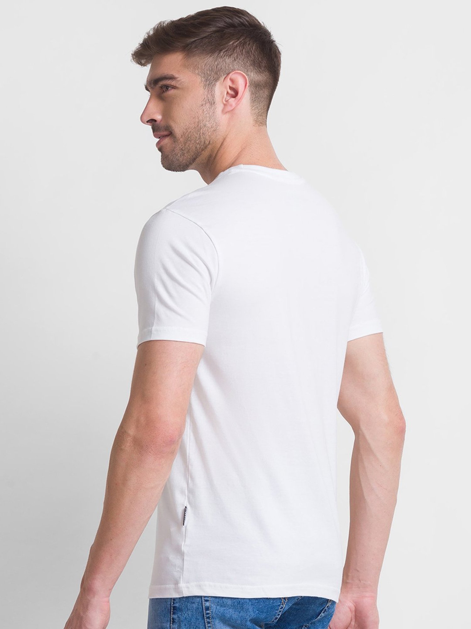 Giordano White Slim Fit Crew T-Shirt