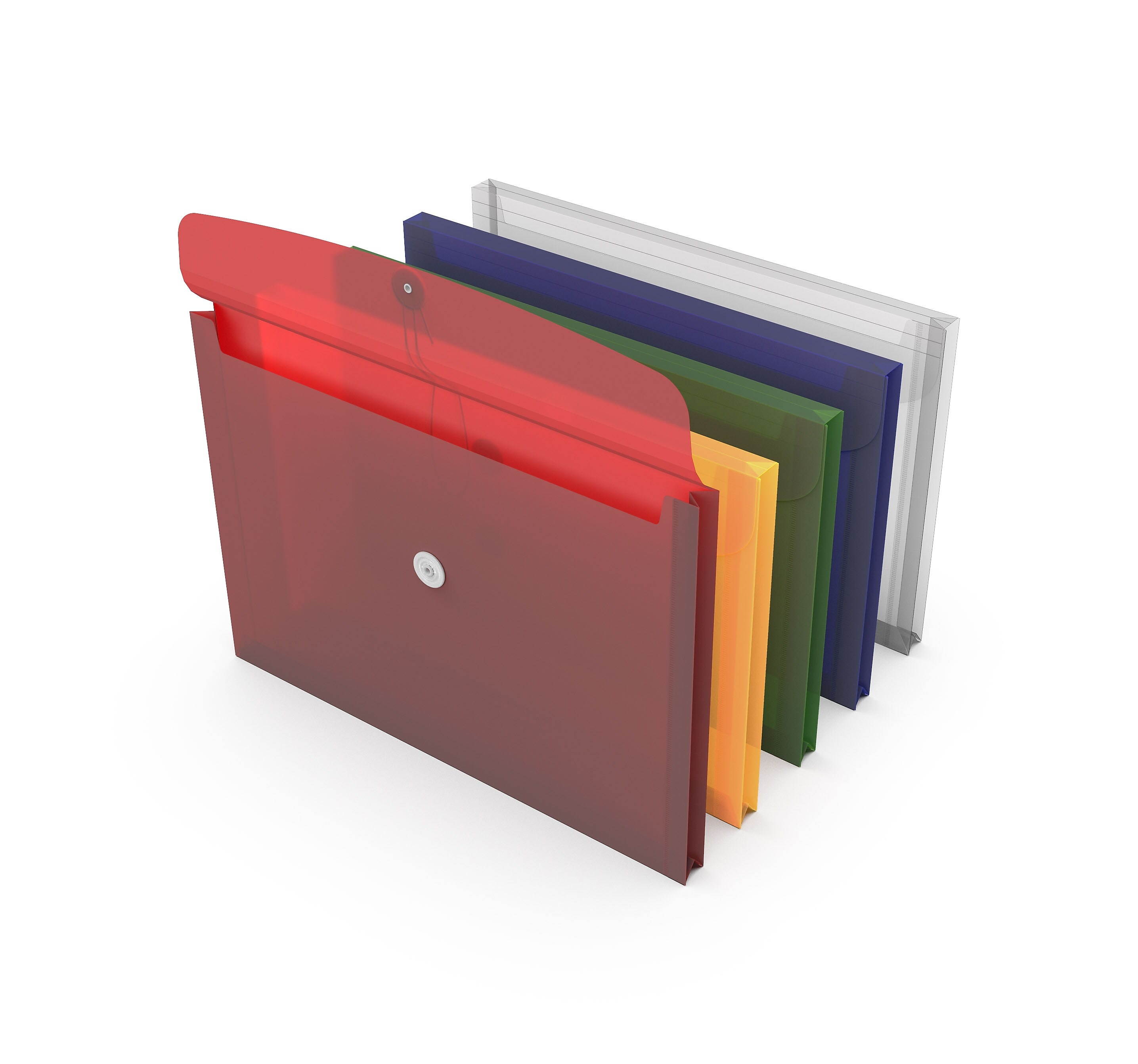 MyOfficeInnovations Poly Wallets Size-Opening Legal Size Assorted Colors 5/PK