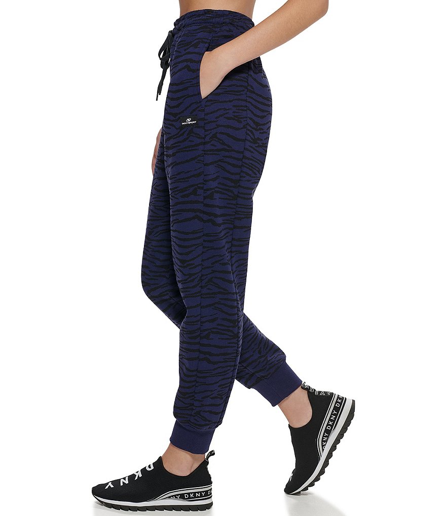 DKNY Sport Tiger King Print Relaxed Fleece Coordinating Joggers