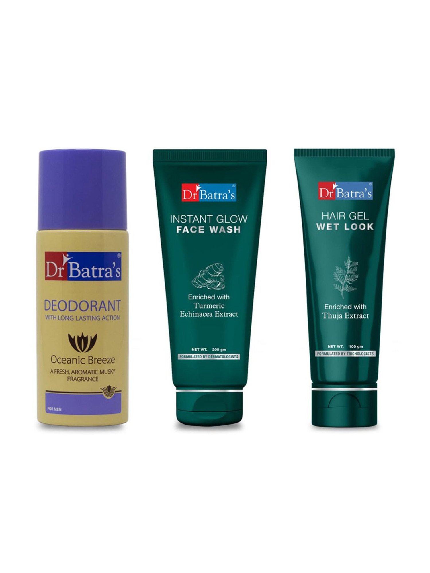 Dr. Batra's Hair Gel, Instant Glow Face Wash & Deo for Men