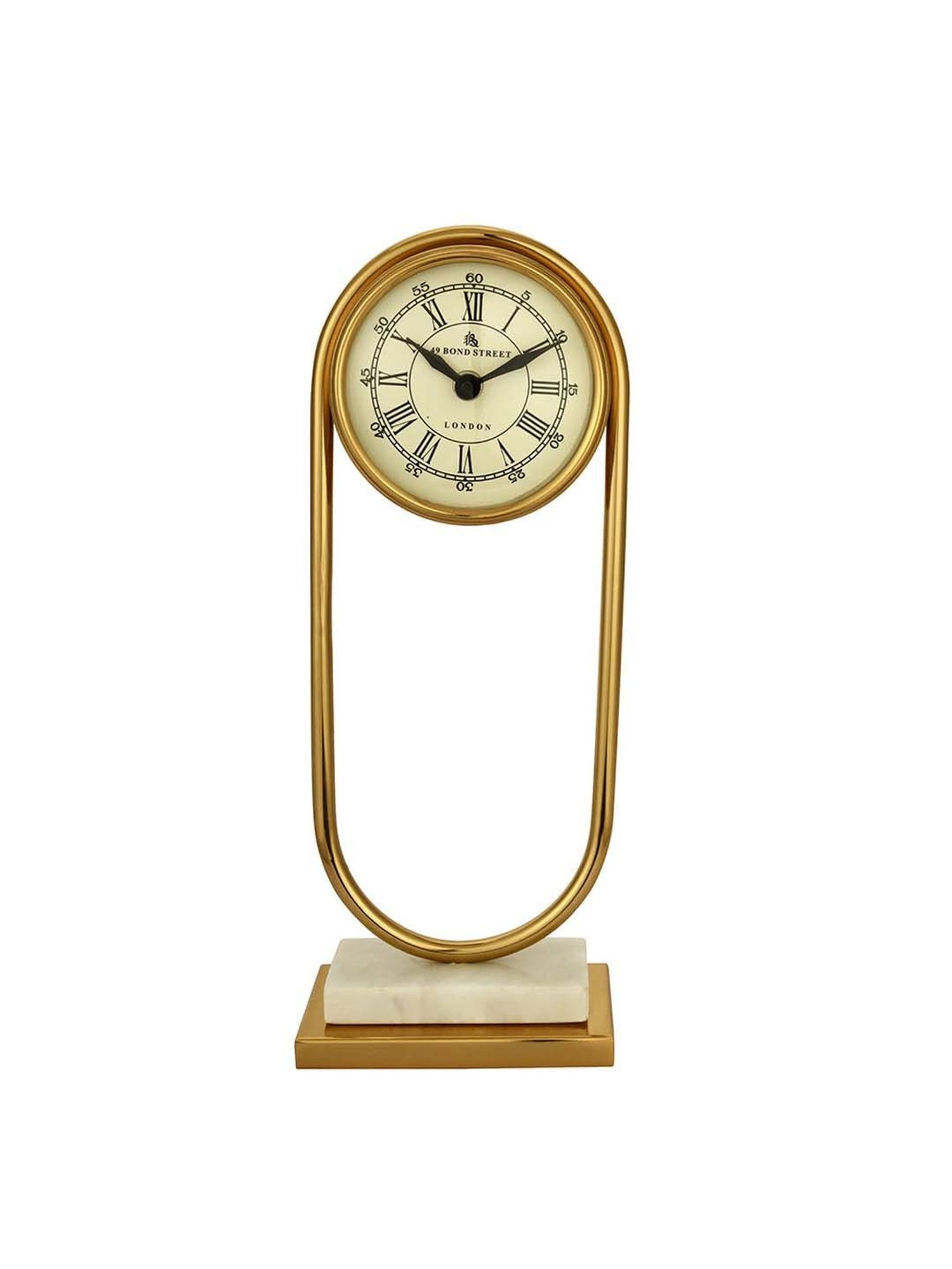 @home Gold Steel Oval Table Clock On Stand