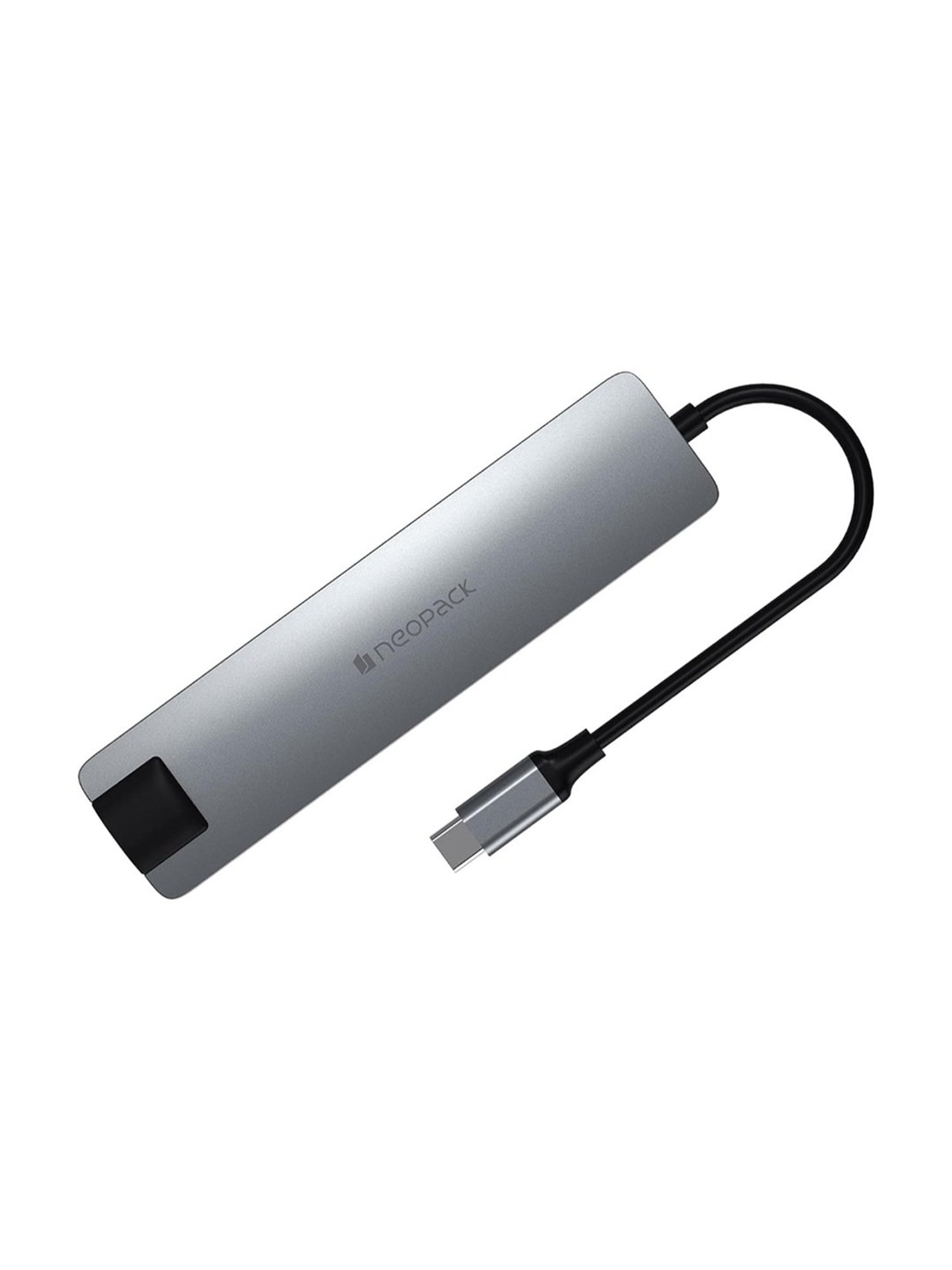 Neopack 7 in 1 USB C Hub Multiport Adapter with SD-TF Card Slots, USB 3.0 5Gbps Data Ports (Silver)
