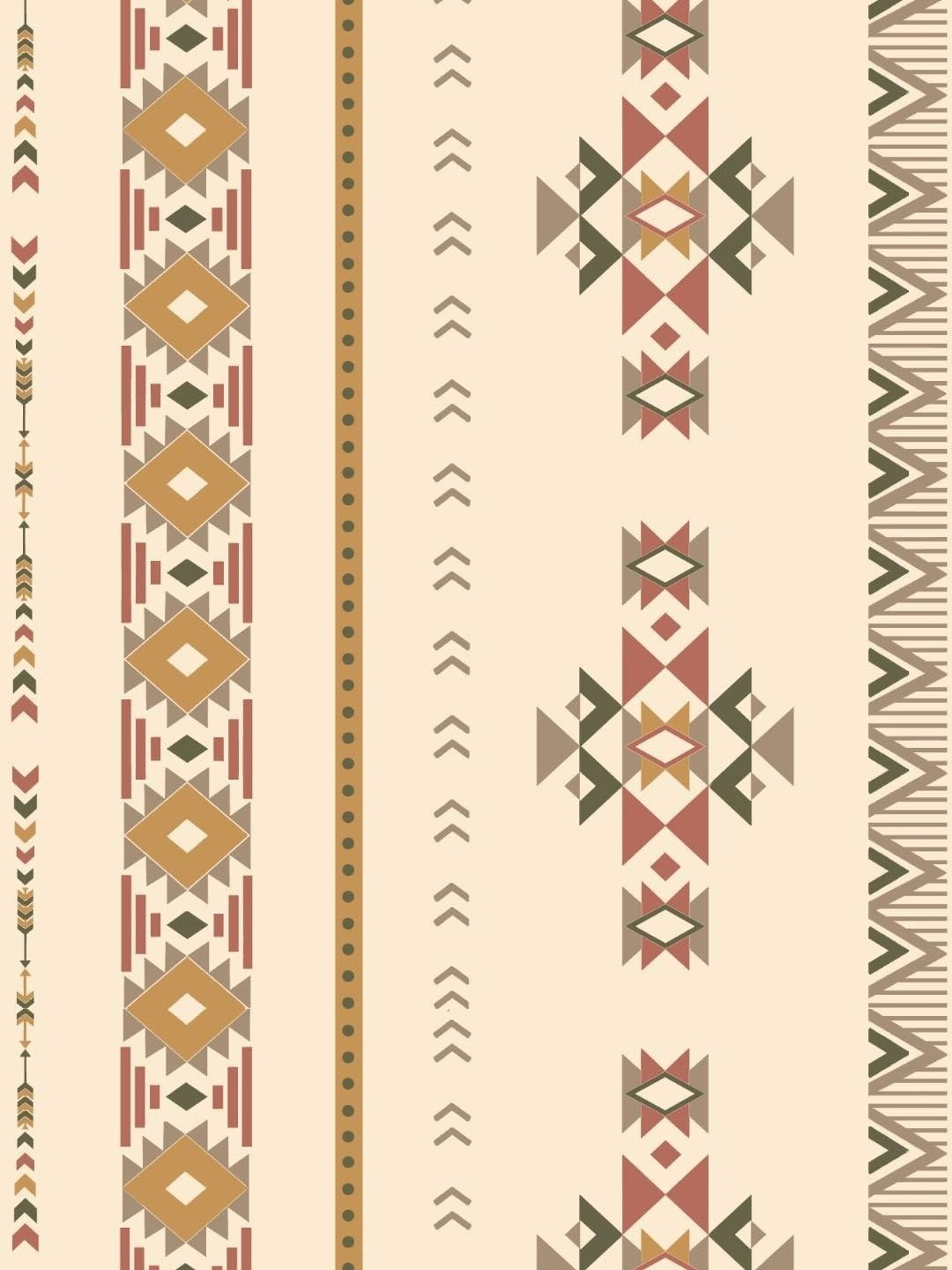 SPACES DRAPE STORY Boho Digital Print Beige Polyester 5 ft Window Curtains - Set of 2