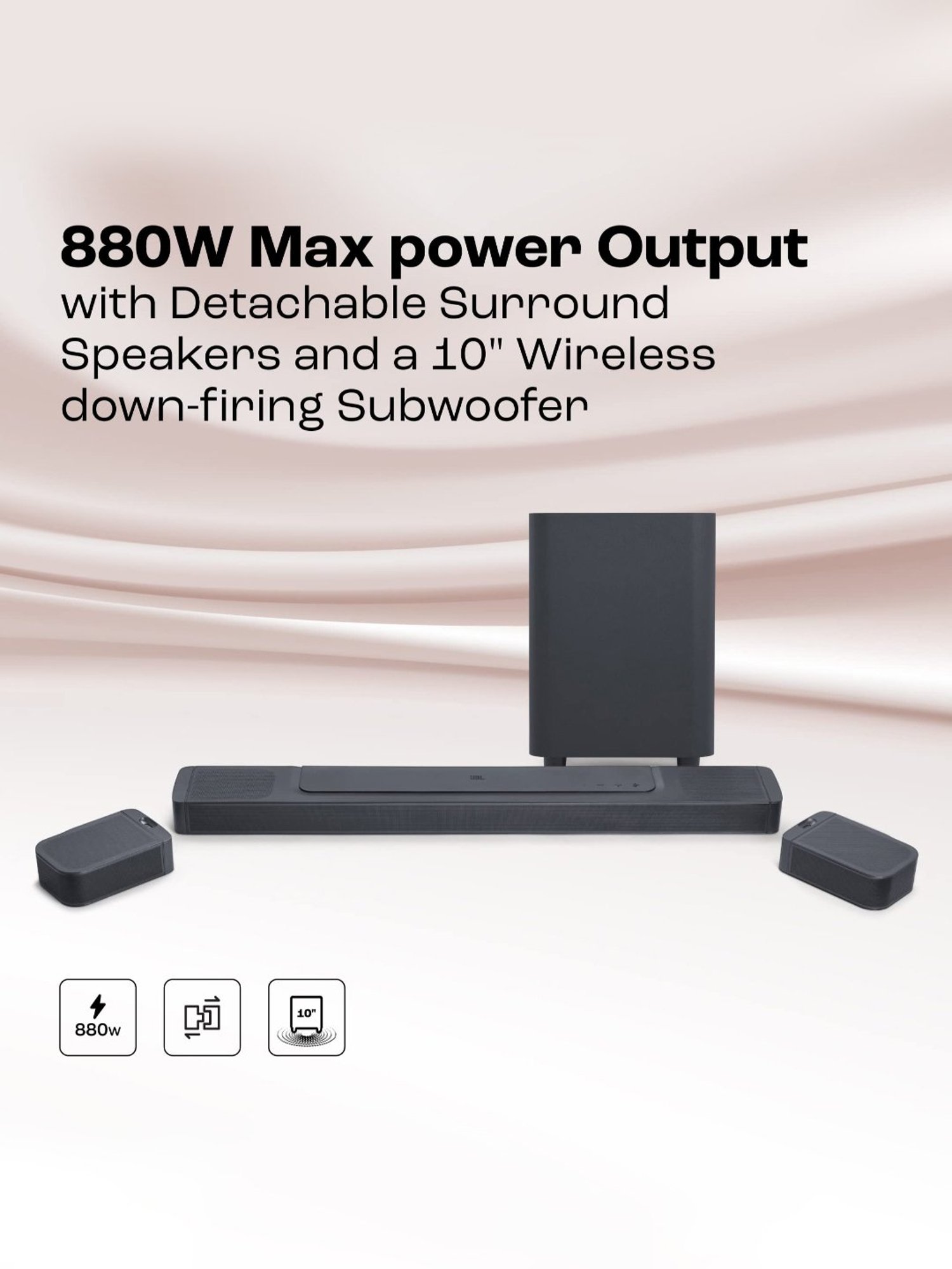 JBL Bar 2.1 Deep Bass Soundbar with Wireless Subwoofer (Black)