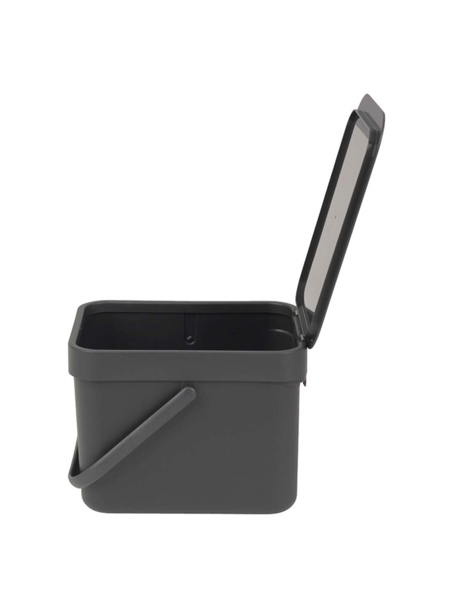 BRABANTIA Sort & Go Dark Grey Plastic Waste Bin (6 L) - Set of 1