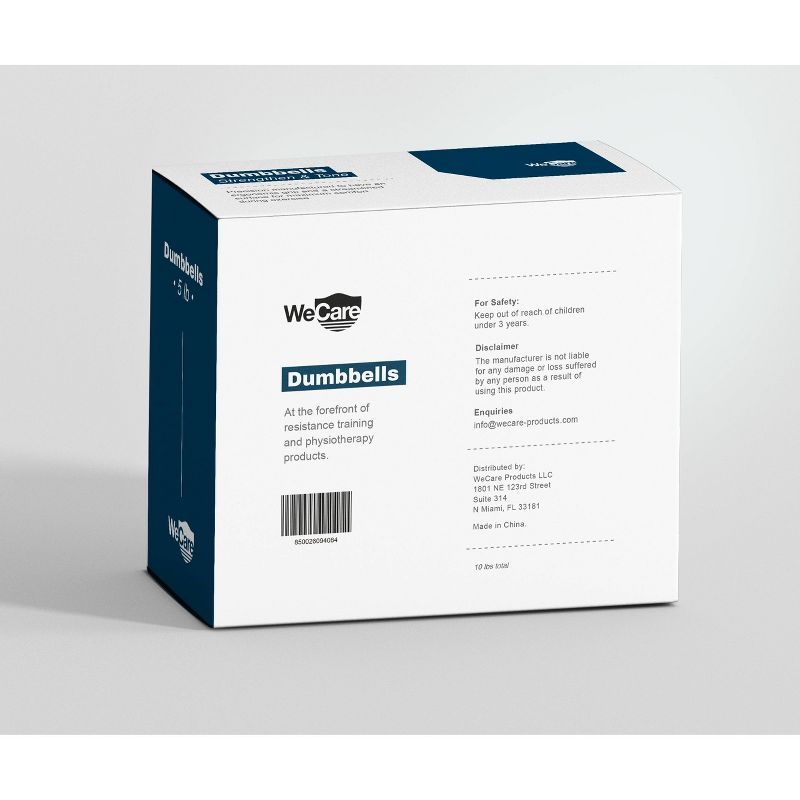 WECARE Neoprene Dumbells 2pc - Blue 5lbs