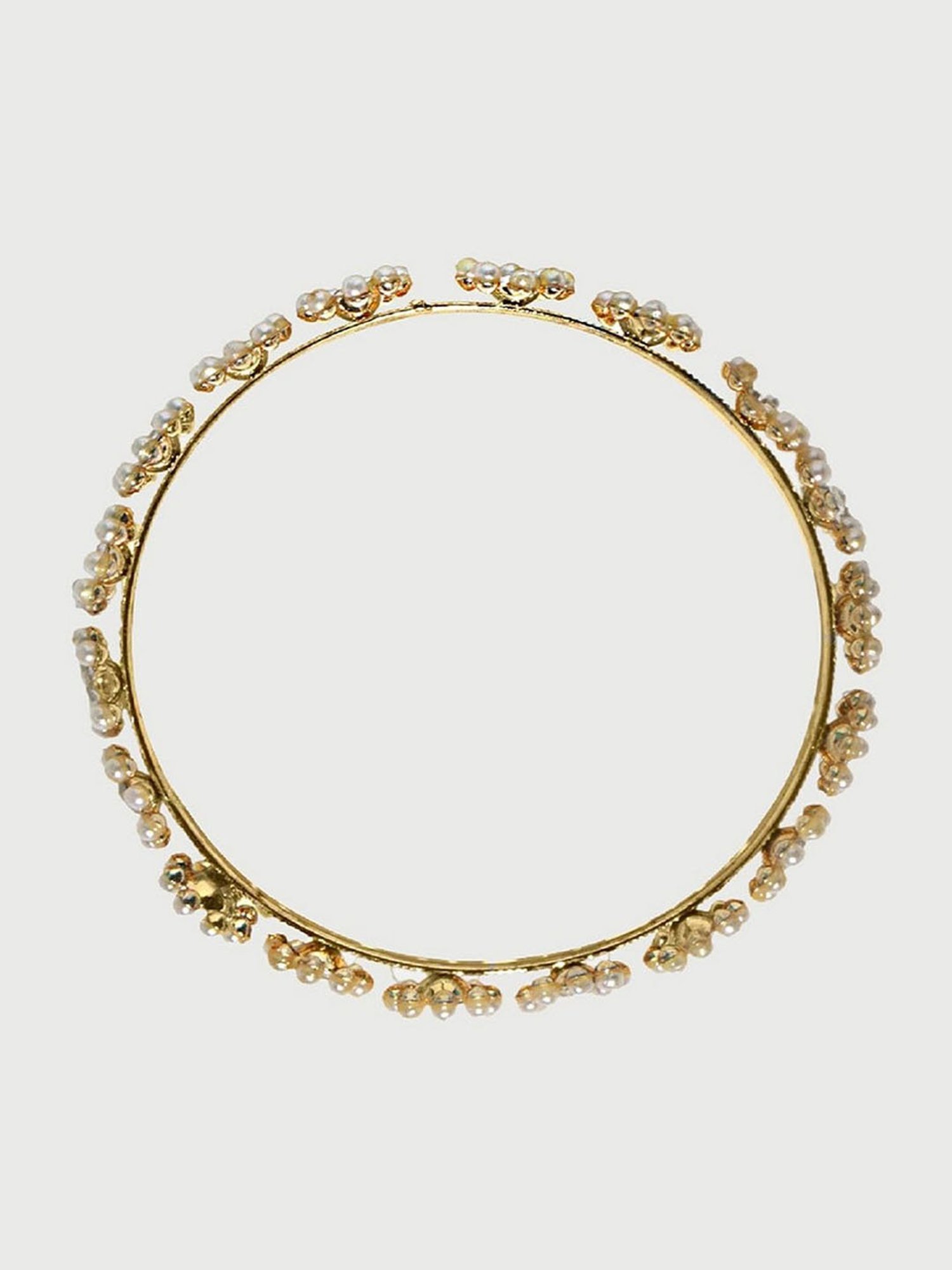 Fida Gold-toned Beaded & Stone Embellished Bangles for Women - Set of 9