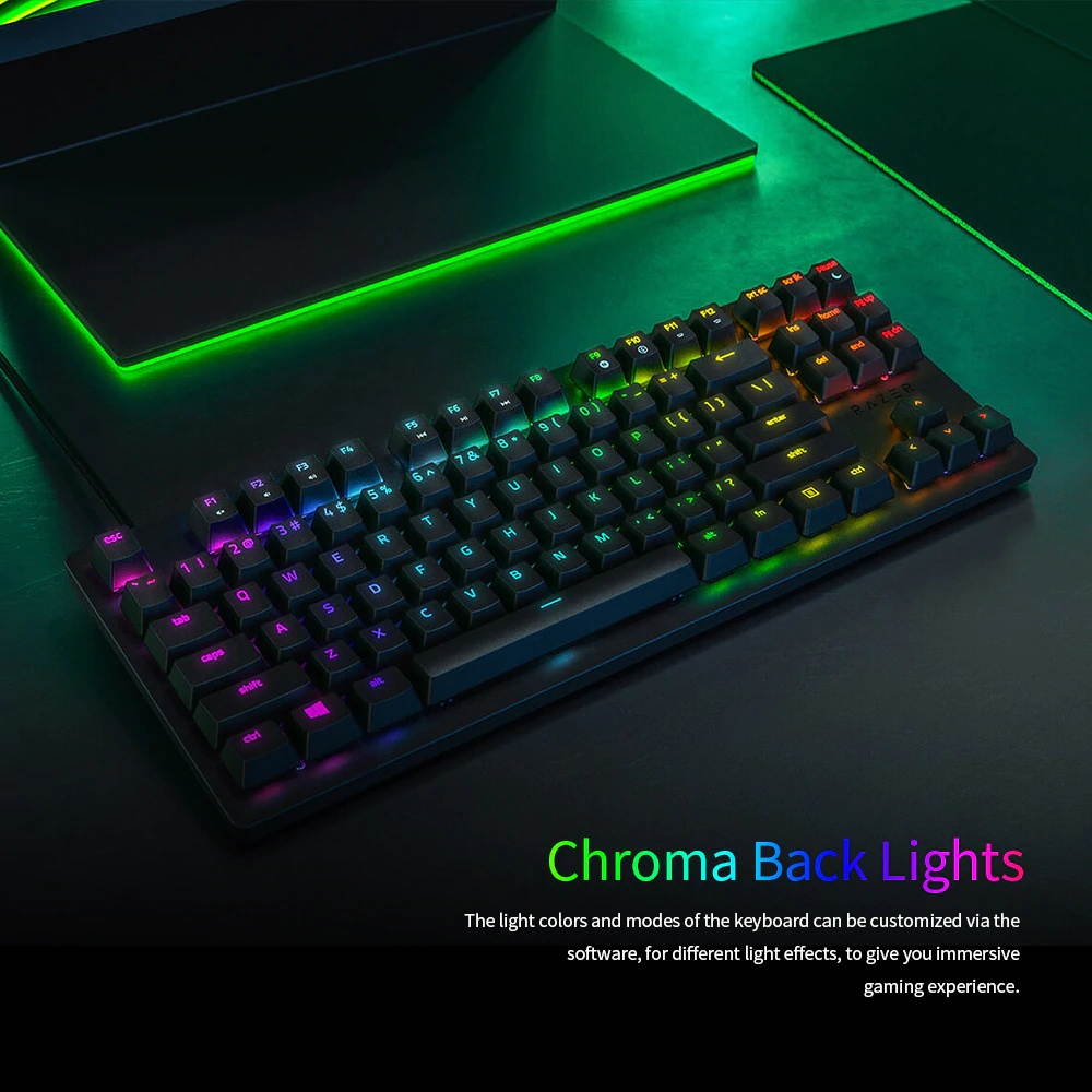 1PCS  Huntsman Tournament Edition Mechanical Keyboard Linear Optical Switch Gaming 87 Keys RGB Backlight Wired Keyboard