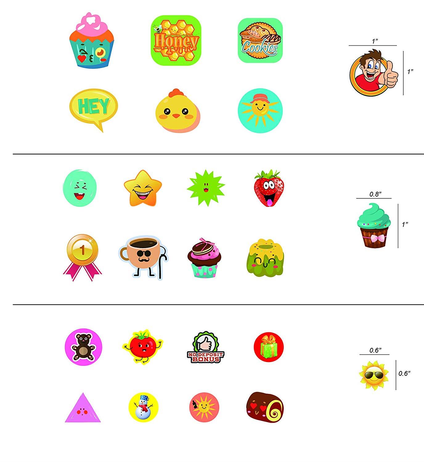 Teacher Stickers for Kids,3050 Pcs Incentive Stickers for Teacher Classroom and School Bulk Use,Reward Stickers Mega Variety Pack,16 Design Styles Including 3D Heart, Face, Star, Thumbs, Cupcake (96)