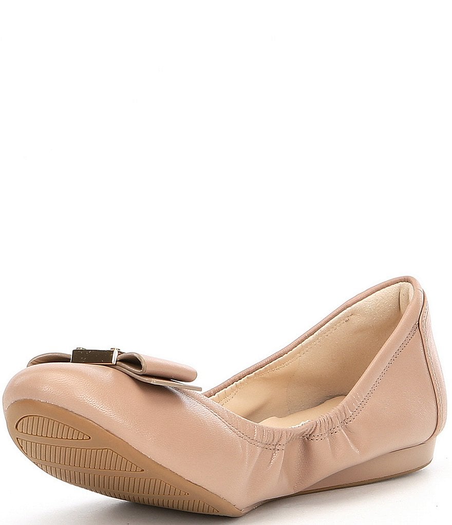 Jack Rogers Blair Pointed Toe Bow Leather Flats