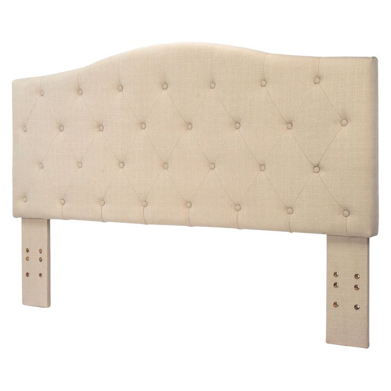 Delphi Button Tufted Adjustable Linen Twin Headboard Ivory - miBasics