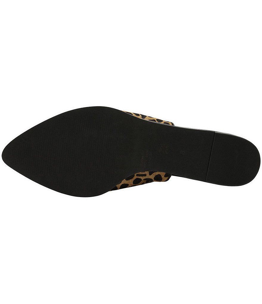 BCBGeneration Lanni Cheetah Print Chain Detail Calf Hair Mules
