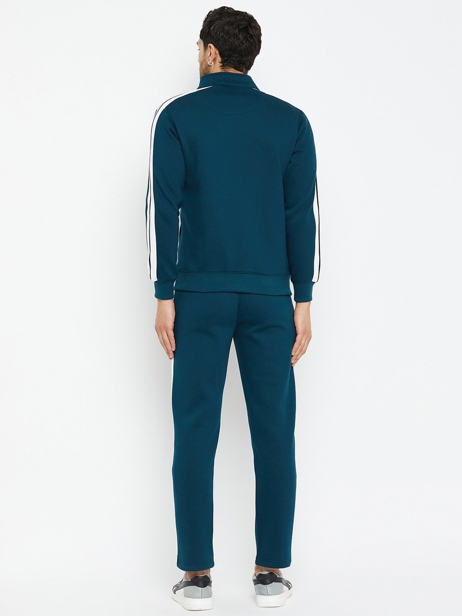 Okane Teal Regular Fit Colour Block Tracksuit
