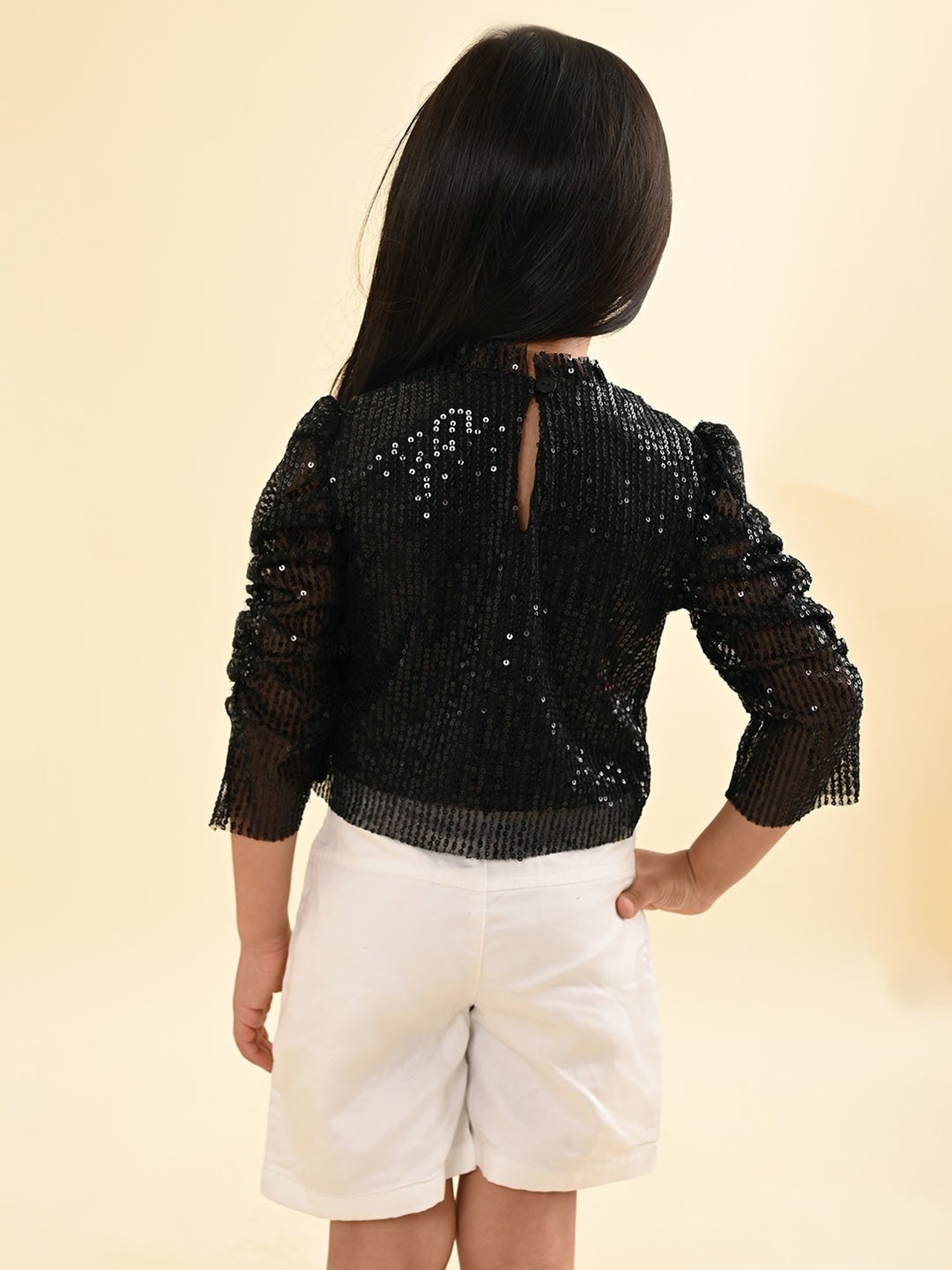 LilPicks Kids Black Embellished Top