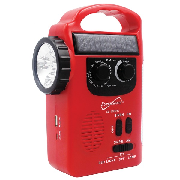 5-Way Emergency Solar/Hand Crank Radio with Flashlight