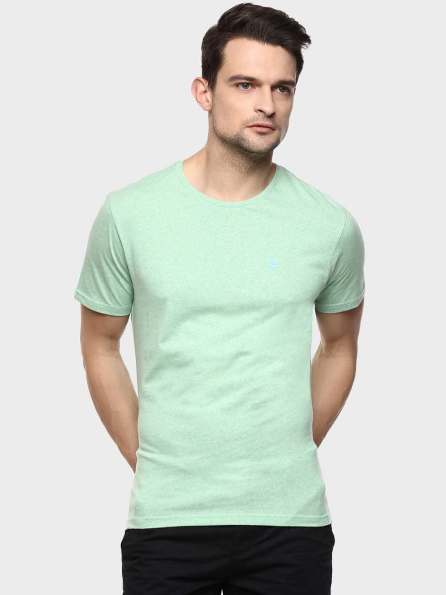 BOSSINI Green Cotton Regular Fit T-Shirt