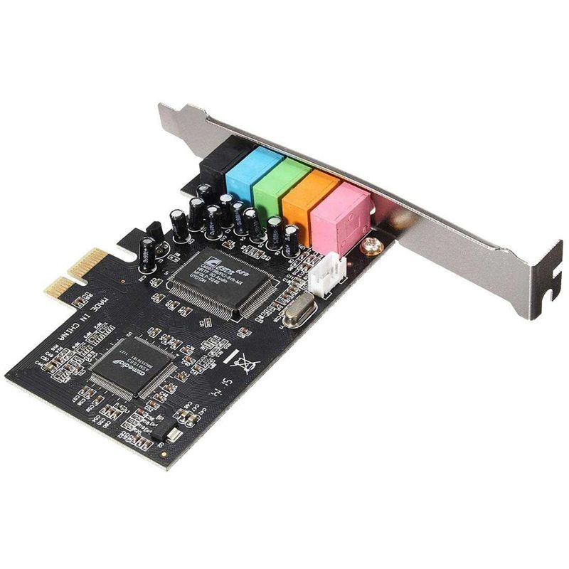En-Labs PCIe Sound Card, 5.1 Internal Sound Card for PC Windows 10 w/ Low Profile Bracket, 3D Stereo PCI-e Audio Card, CMI8738 Chip 32/64 Bit Sound Card PCI Express Adapter