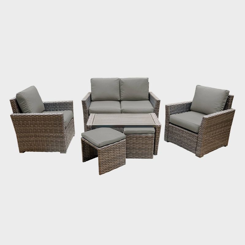 Newton 6pc Seating Set - Gray - Leisure Made