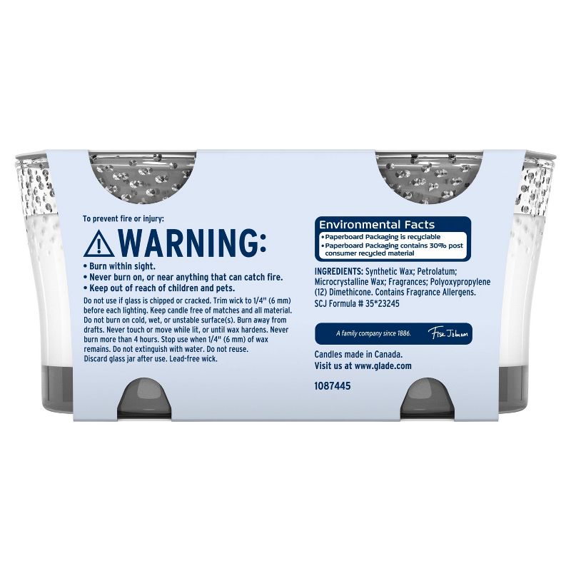 Glade Clean Linen Twin Candle - 2pk/6.8oz