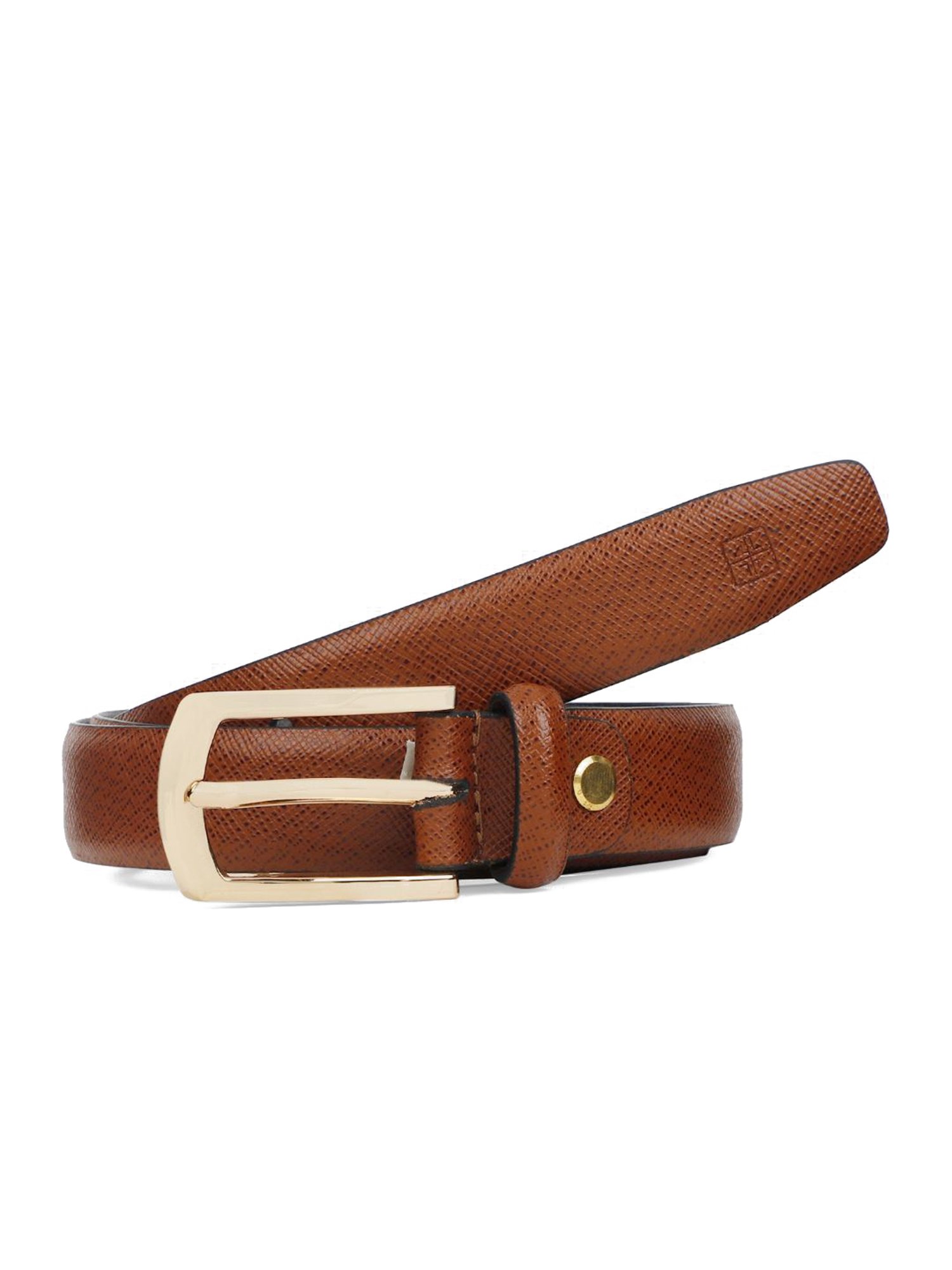 Carlton London Tan Textured Formal Belt for Women