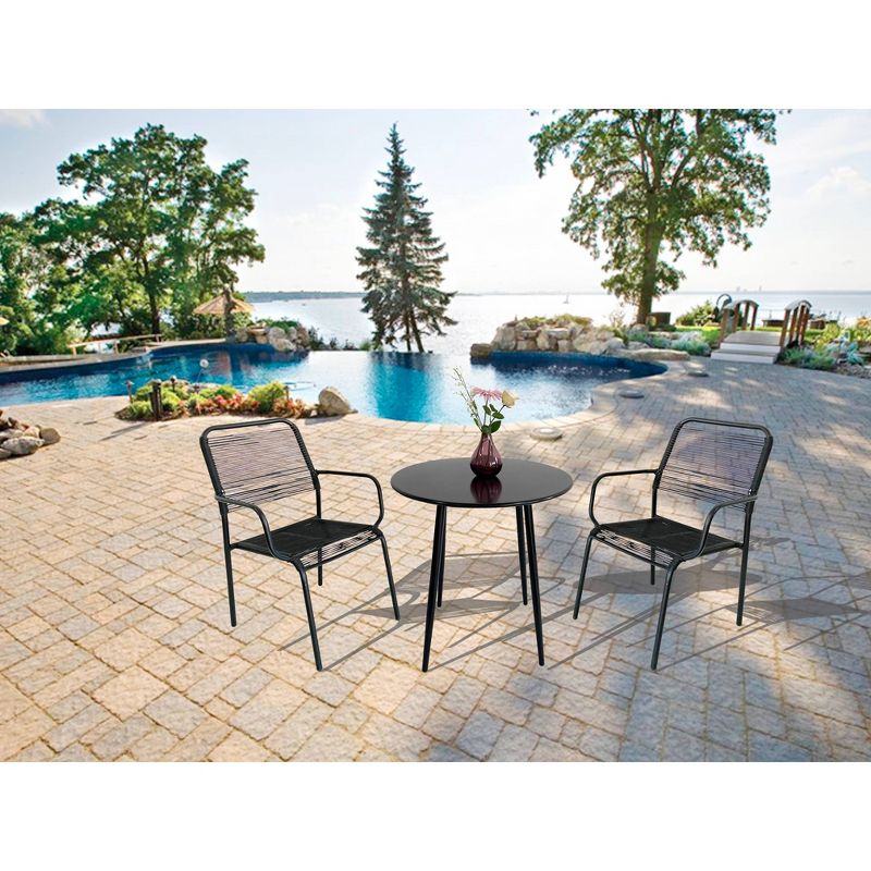 Silas Stack Chair - Black - Haven Way