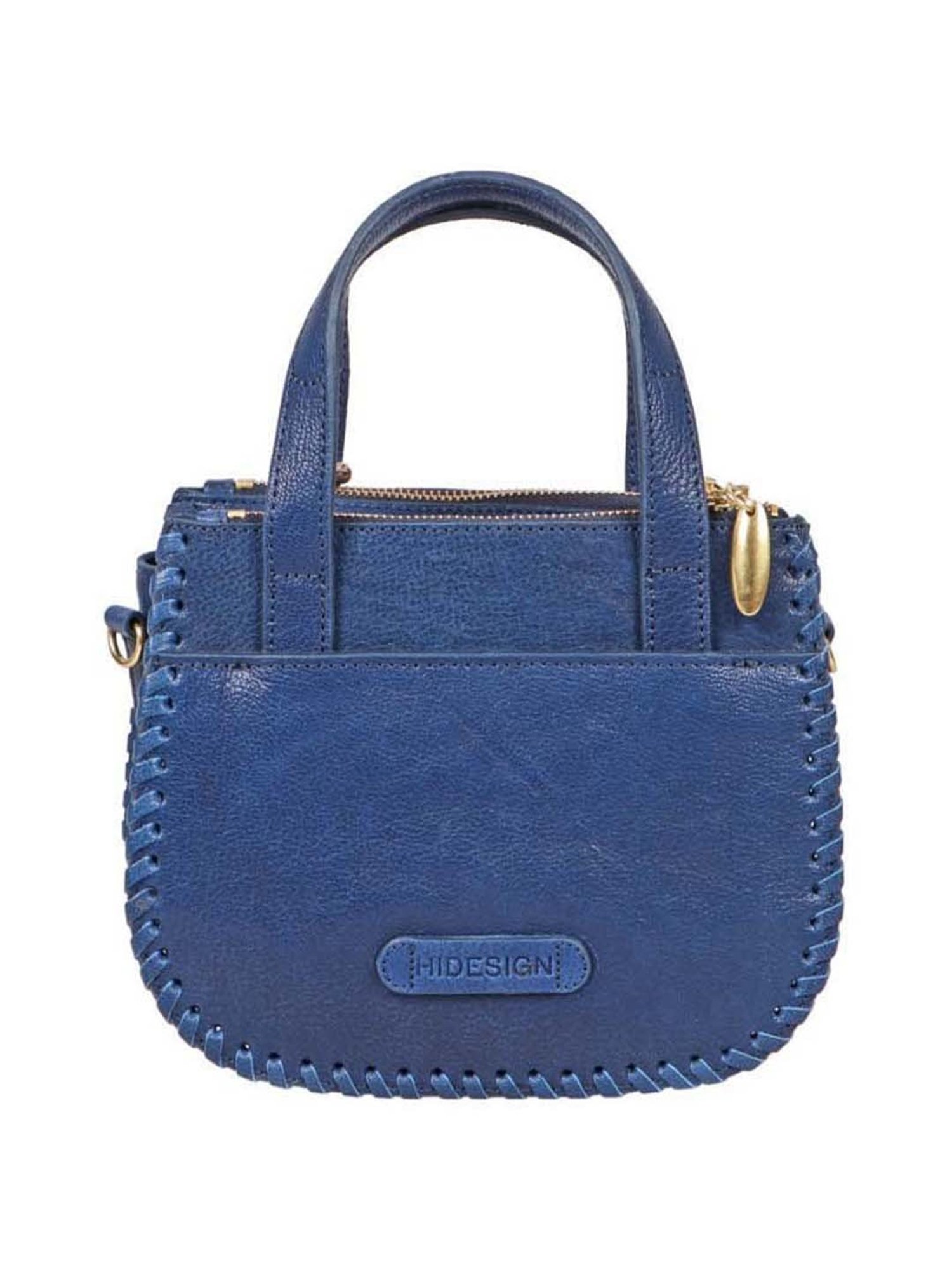 Hidesign Blue Solid Medium Handbag