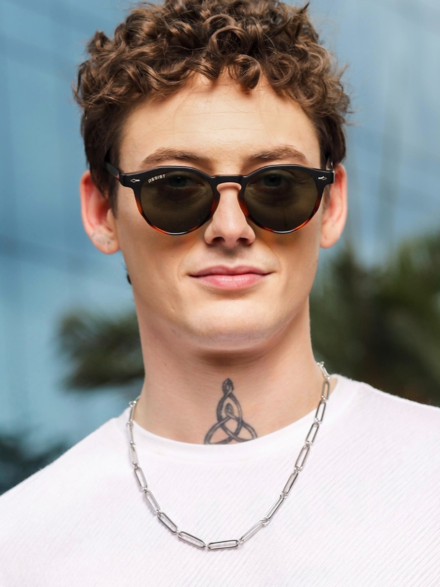 Resist Eyewear Brown Wayfarer uv protected Unisex Sunglasses