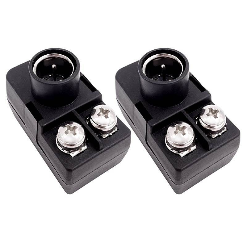 2 Pack) 300 Ohm to 75 Ohm UHF VHF FM Matching Transformer Balun Converter Adapter with F Type Male Coax Coaxial Connector Plug for Antenna Cable Cord TV