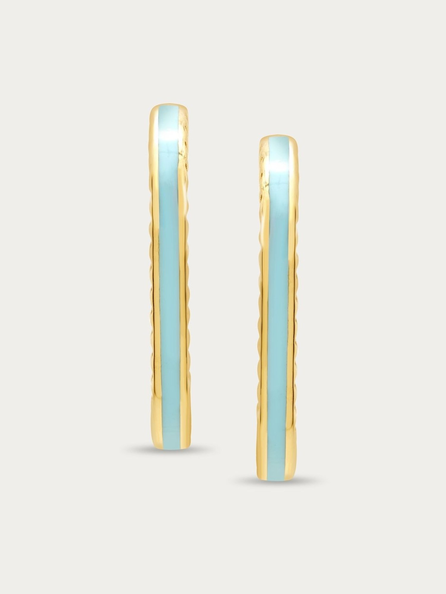 Mia by Tanishq 18k Blue Horizon Yellow Gold Hoop Earrings
