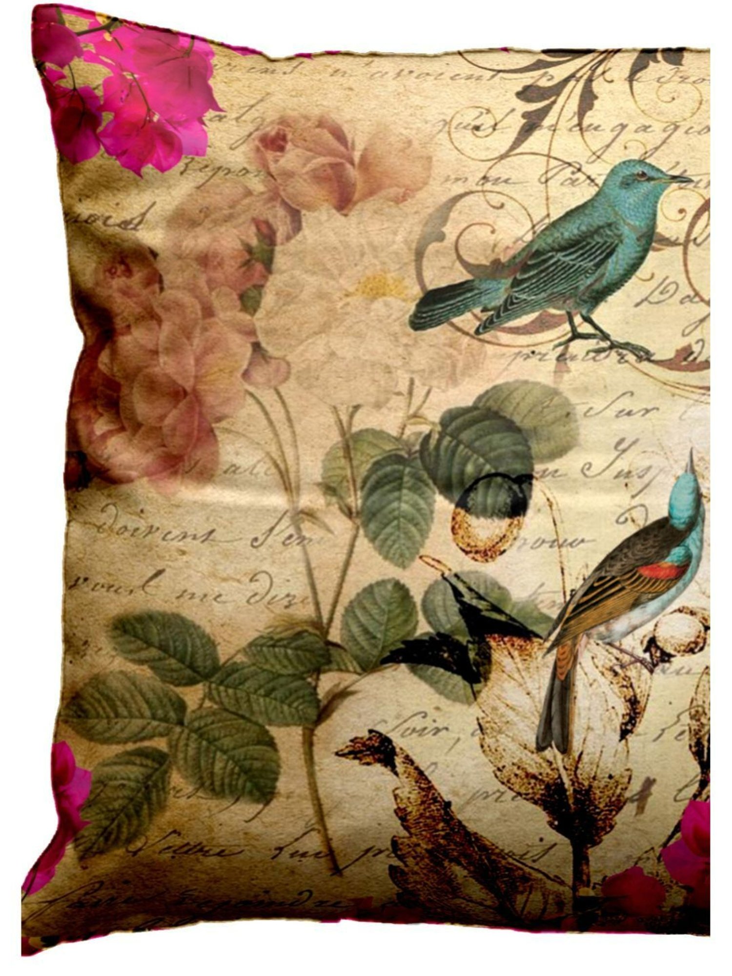 Bianca Beige & Pink Digitally Printed Cushion Cover - Set Of 5