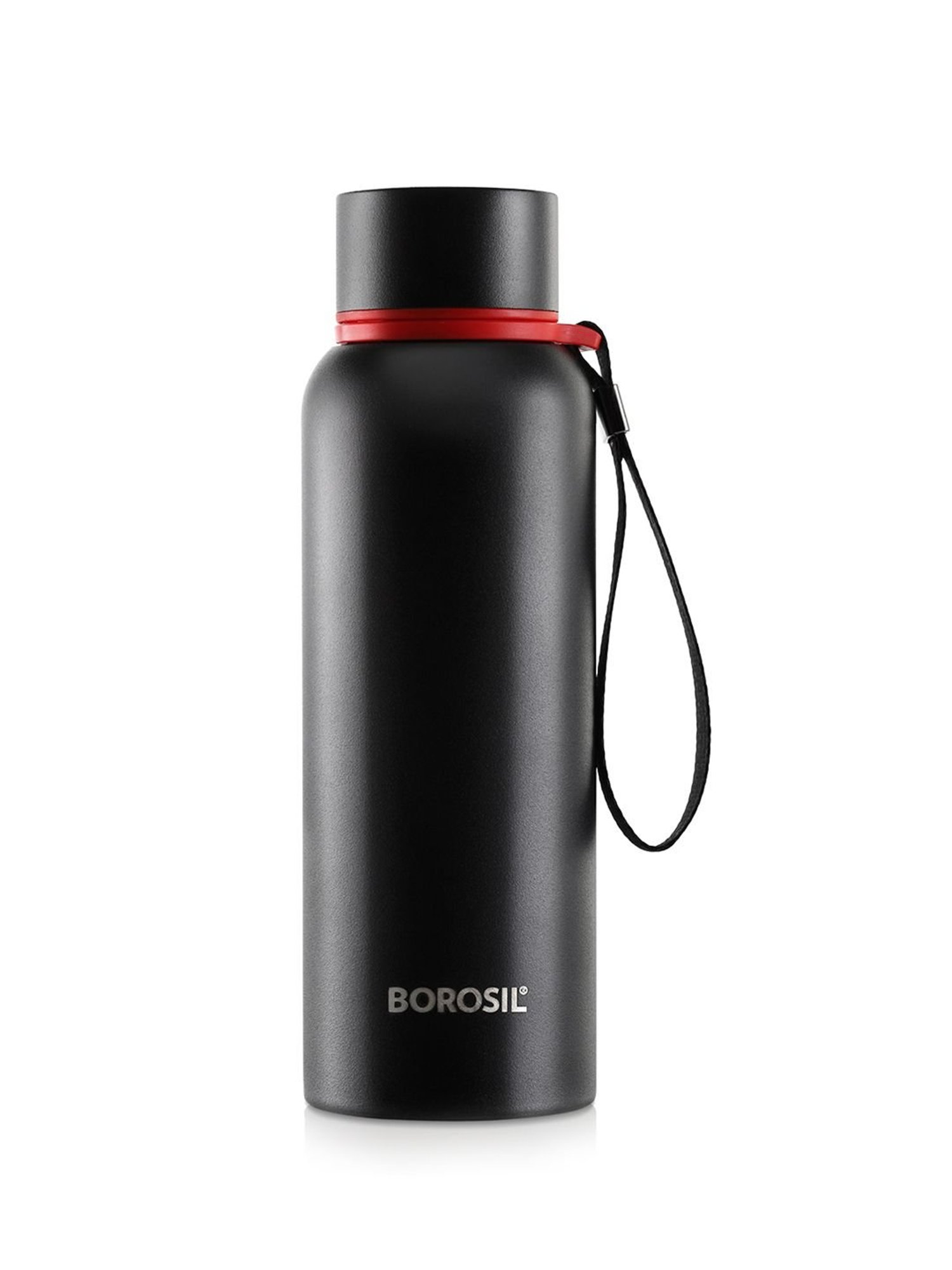 Borosil Black Hydra Trek Stainless Steel Bottle - 500 ml