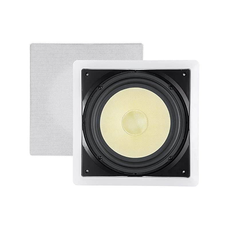 Fiber inWall Speaker 10 Inch Each 300W Subwoofer Easy Installation and Paintable Grill Caliber Series