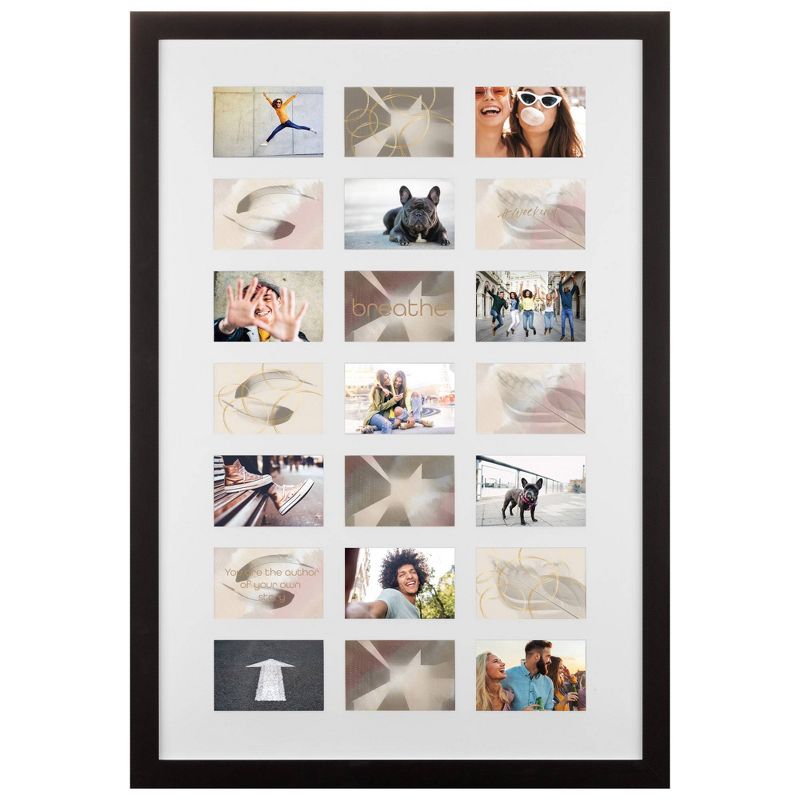 28" x 40" Matted to 4" x 6" Collage Picture Frame Black - Gallery Solutions