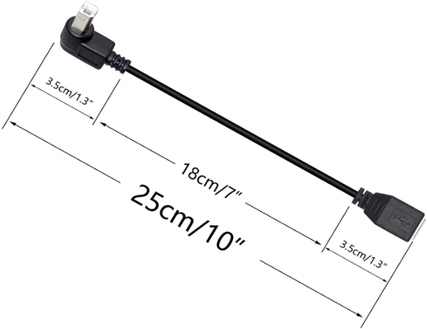 Meiyangjx USB 2.0 Type-B Printer Cable USB 2.0 B Female to 90 Degree (Up) B Male Printer Short Extension Cablefor Printer Scanner and More.