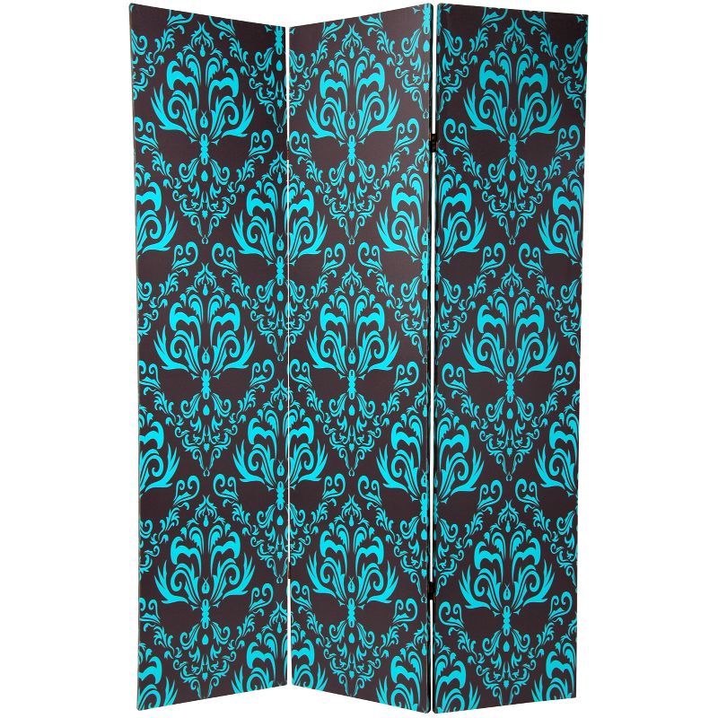 6' Tall Double Sided Damask Room Divider - Oriental Furniture