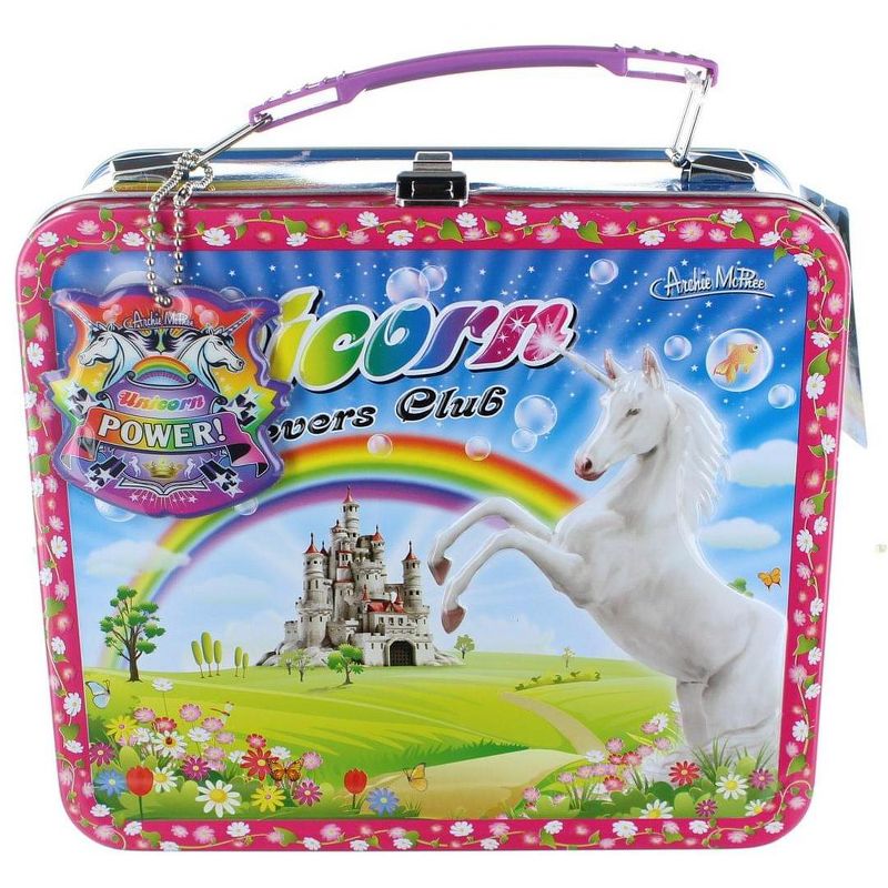 Accoutrements Unicorn Metal Lunchbox with Charm