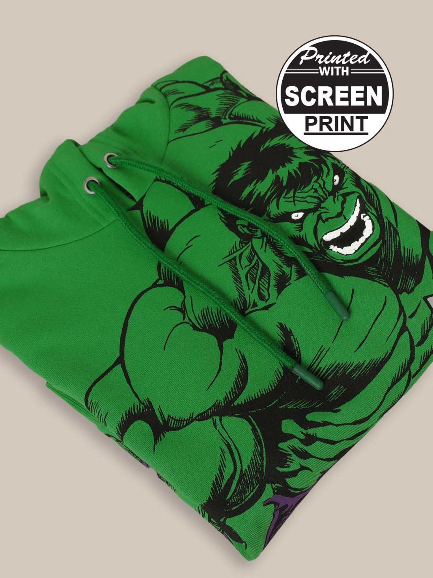 Kidsville Green Cotton Printed Full Sleeves Hulk Sweatshirt
