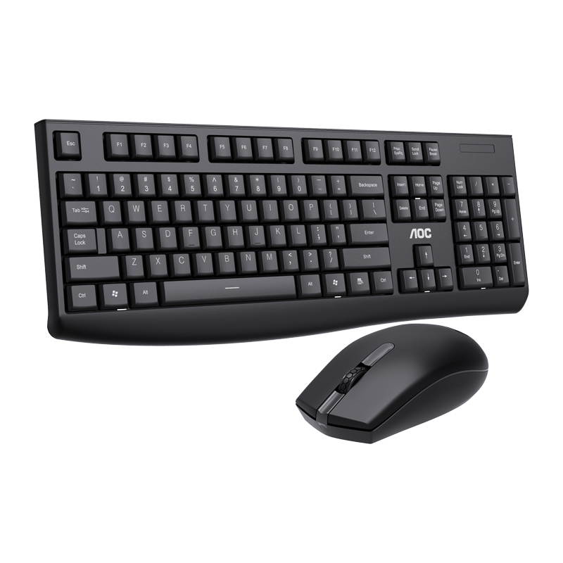 AOC KM220 2.4GHZ Wireless Keyboard and Mouse Combo,Waterproof,Ultra-thin and Power-saving, Low Typing Noise