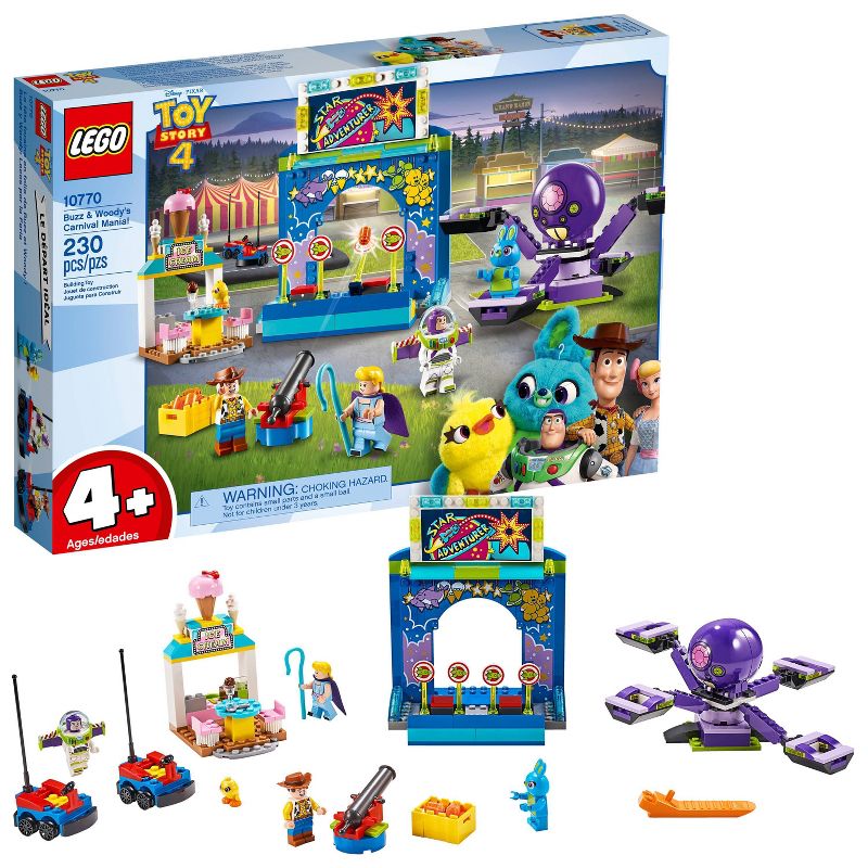 LEGO Disney Pixar's Buzz Lightyear & Woody's Colorful Carnival Mania Toy Story Building Playset 10770