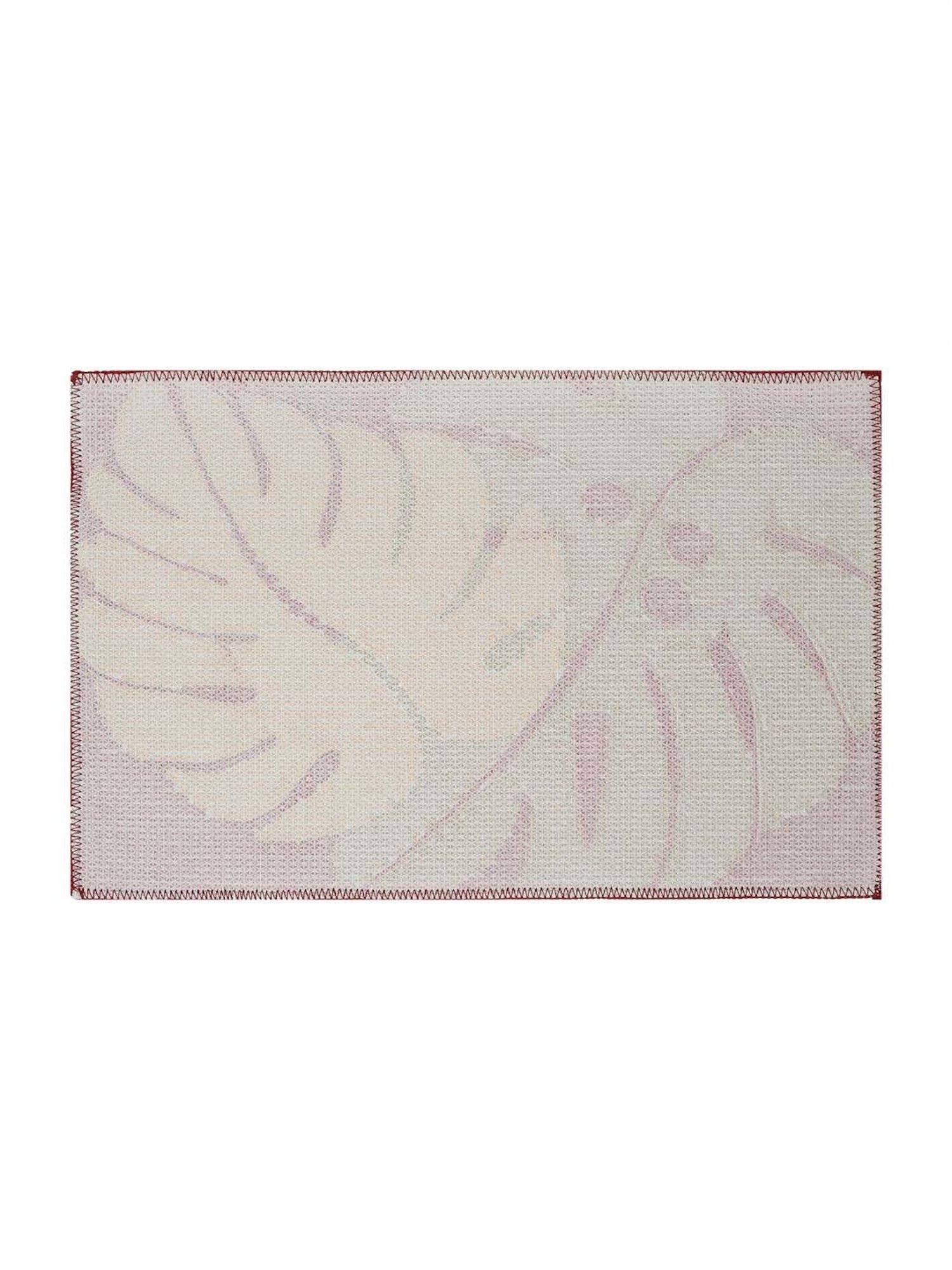 HOSTA HOMES Maroon Cotton Soft Fur Anti Skid Door Mat